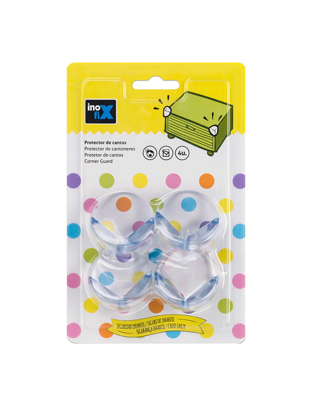 Protector cantos transparente 5000-0-001 (blister 4 unid.) inofix