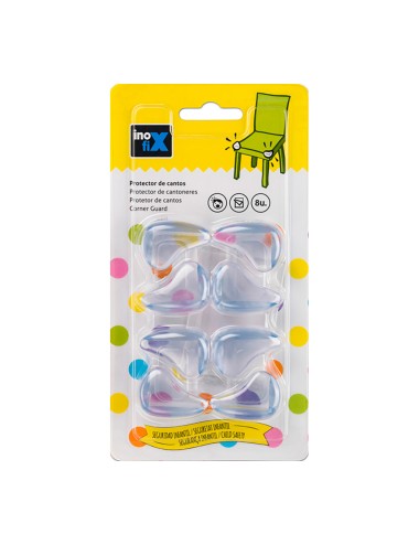 Protector cantos transparente 5001-0-001 (blister 8 unid.) inofix