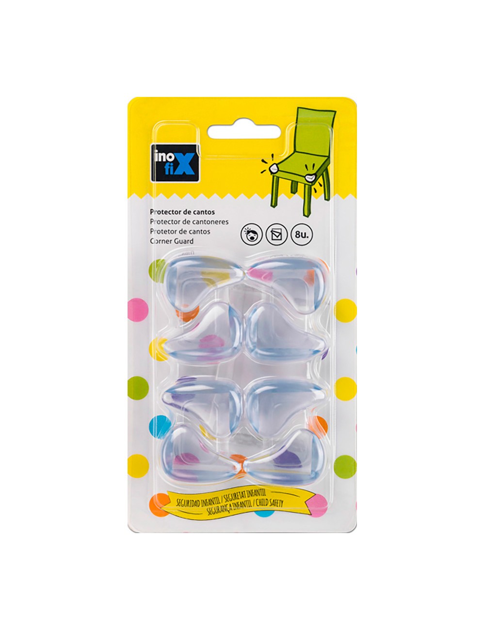 Protector cantos transparente 5001-0-001 (blister 8 unid.) inofix