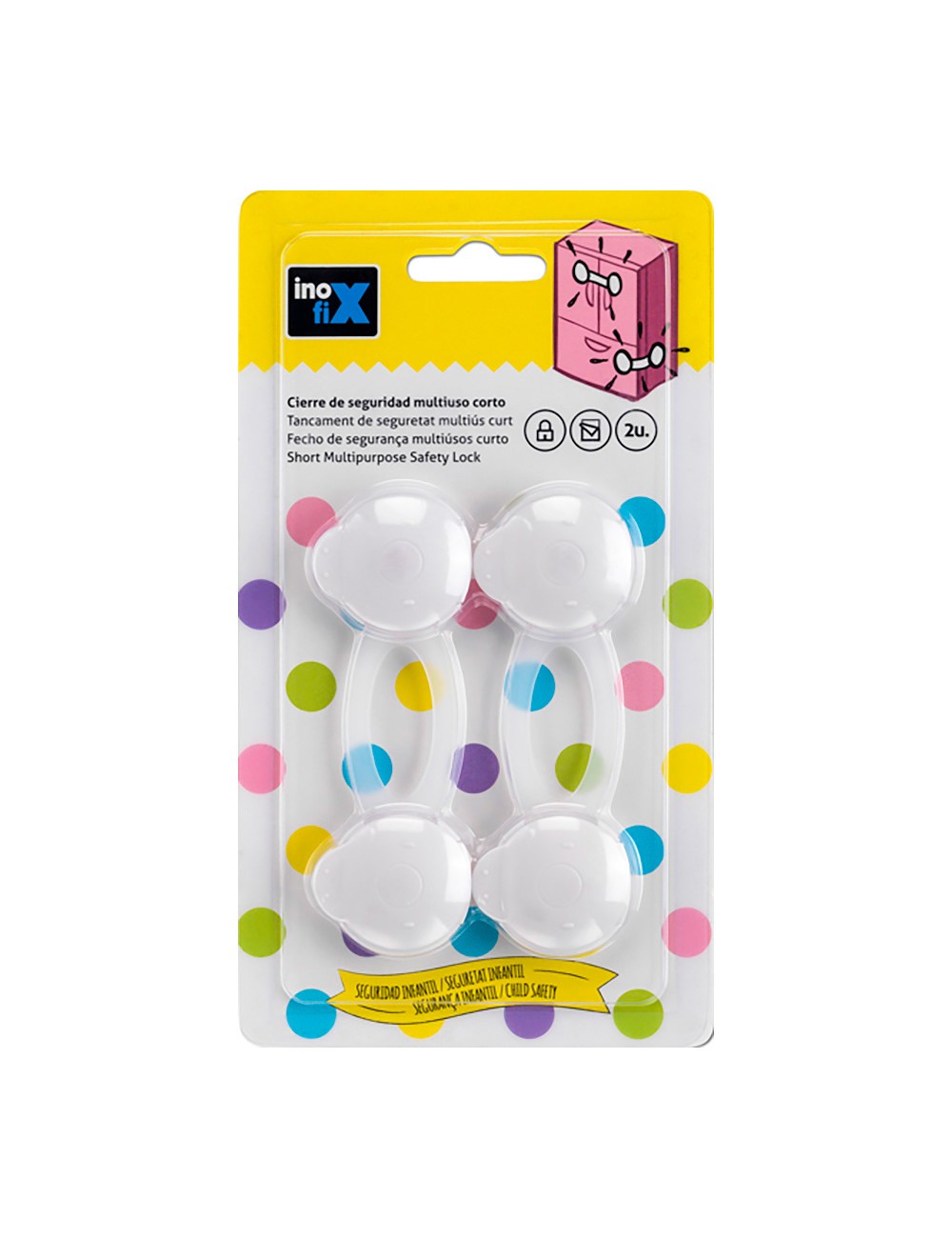 Cierre seguridad multiuso corto blanco 5101-2-001 (blister 2 unid.) inofix