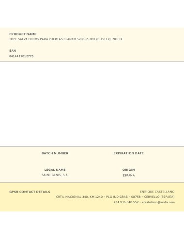 Tope salva dedos para puertas blanco 5200-2-001 (blister) inofix