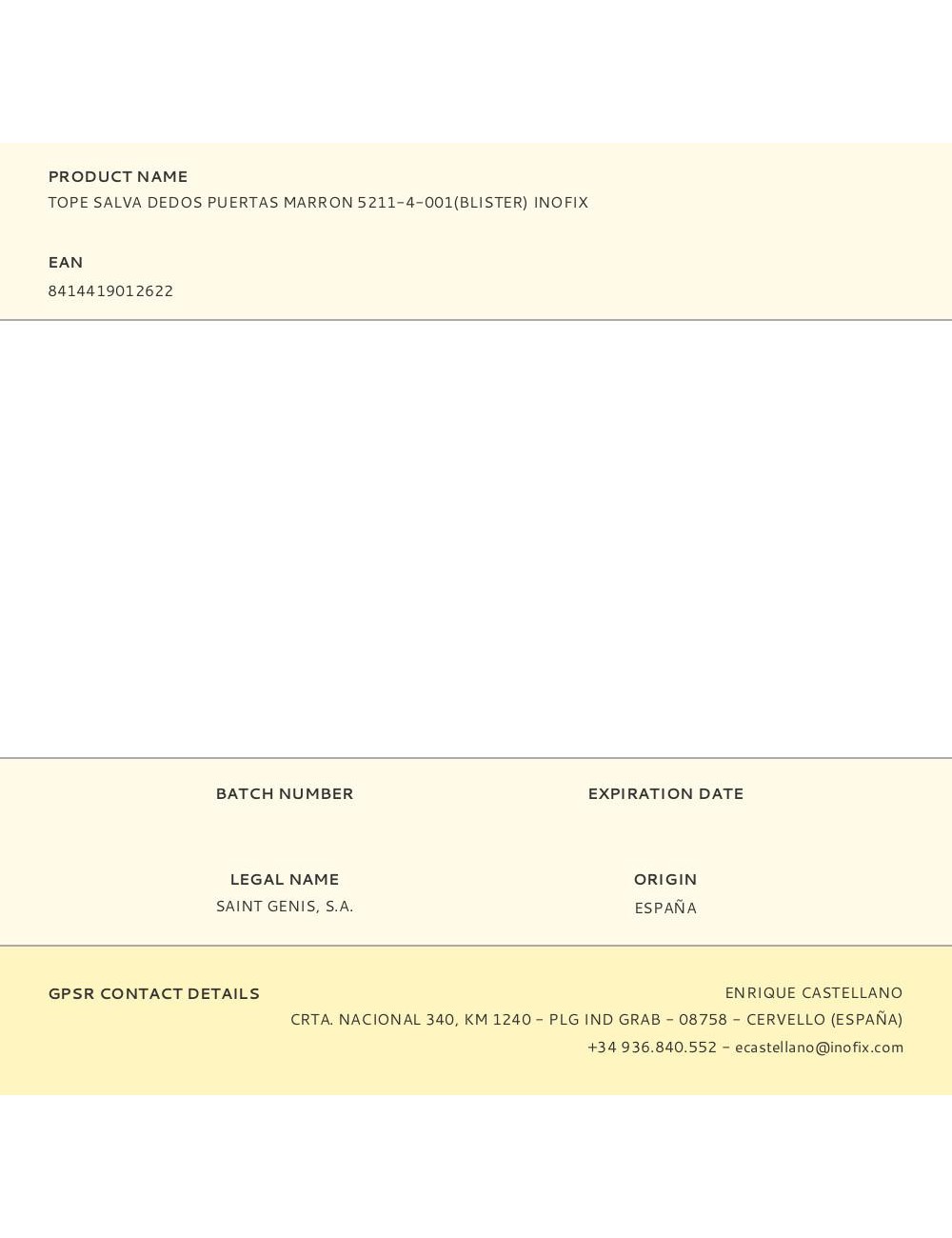 Tope salva dedos puertas marron 5211-4-001(blister) inofix