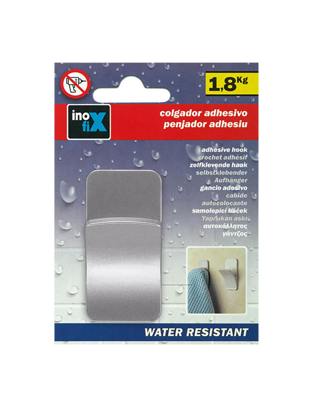 Colgador resistente al agua modelo rama cromo (blister)