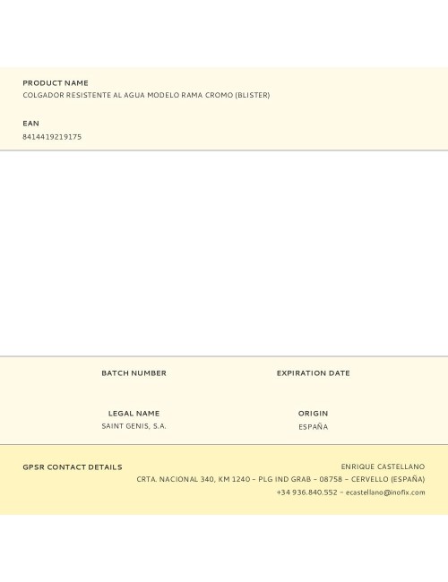 Colgador resistente al agua modelo rama cromo (blister)