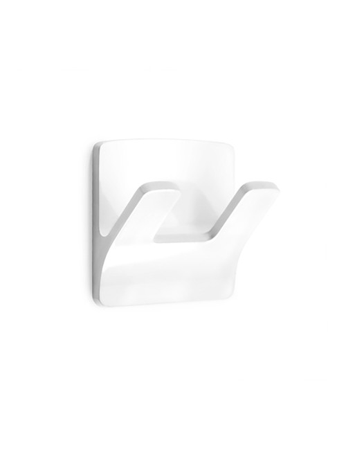 Colgador resistente al agua modelo rama doble blanco (blister)