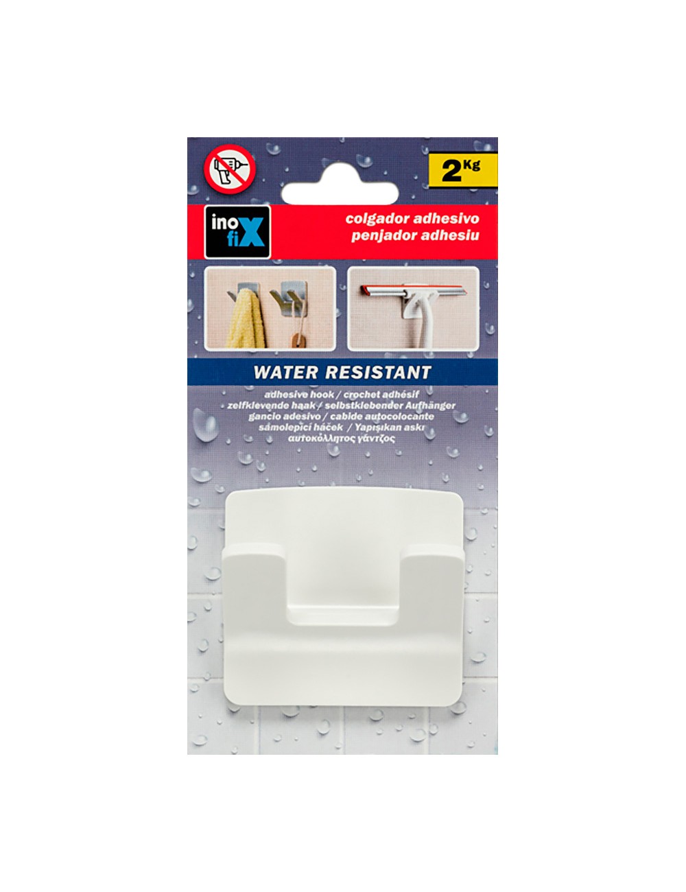 Colgador resistente al agua modelo rama doble blanco (blister)