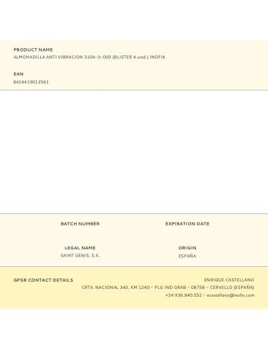 Almohadilla anti vibracion 3104-3-000 (blister 4 unid.) inofix