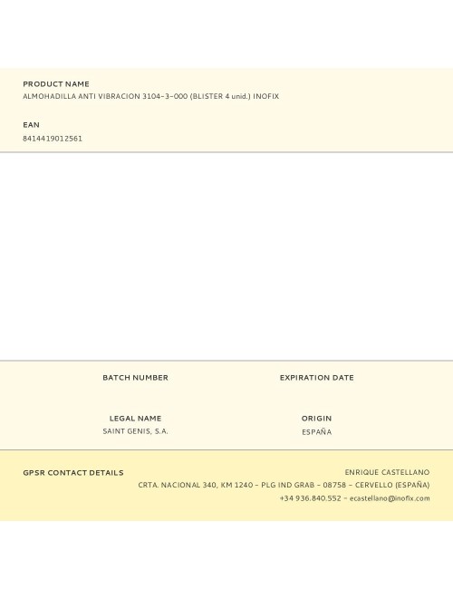 Almohadilla anti vibracion 3104-3-000 (blister 4 unid.) inofix