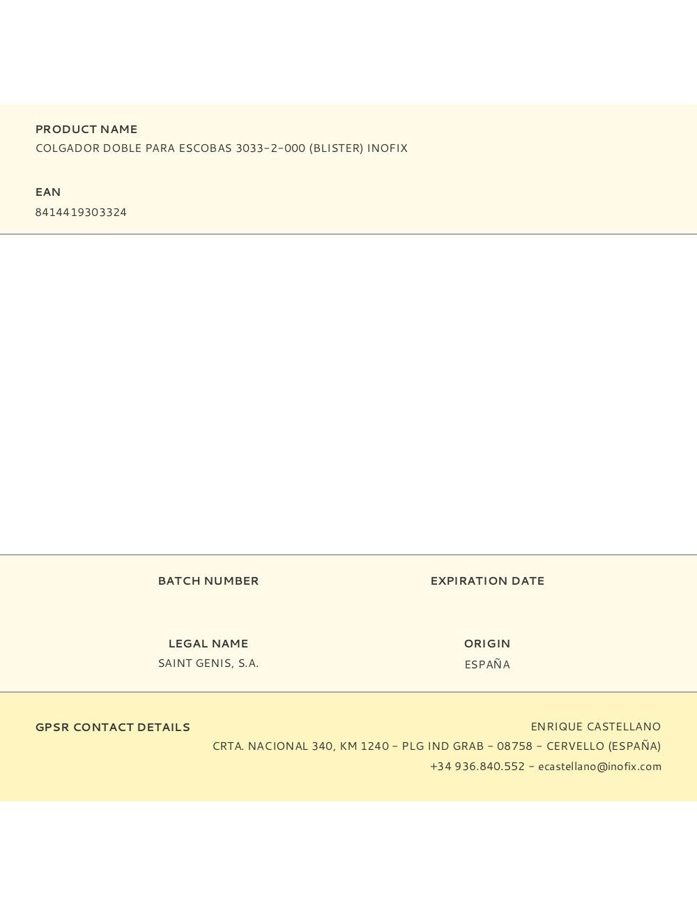 Colgador doble para escobas 3033-2-000 (blister) inofix