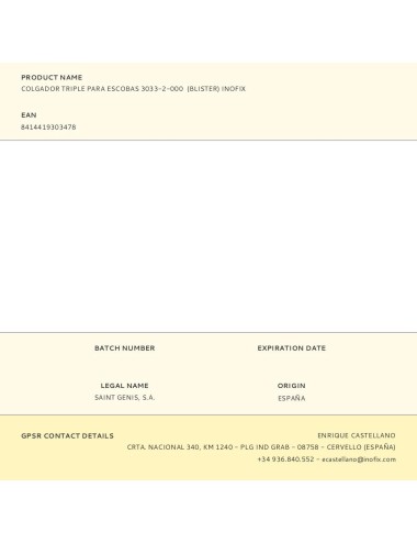 Colgador triple para escobas 3033-2-000 (blister) inofix