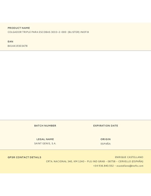 Colgador triple para escobas 3033-2-000 (blister) inofix