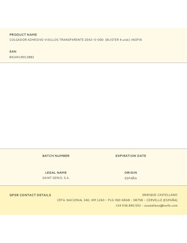 Colgador adhesivo visillos transparente 2042-0-000 (blister 4 unid.) inofix