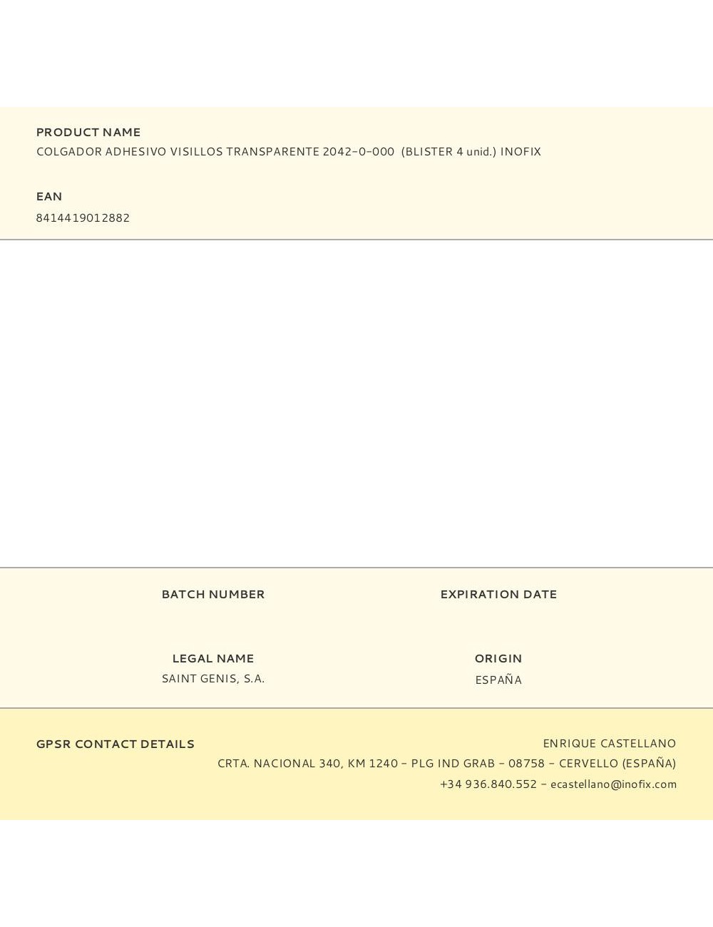 Colgador adhesivo visillos transparente 2042-0-000 (blister 4 unid.) inofix