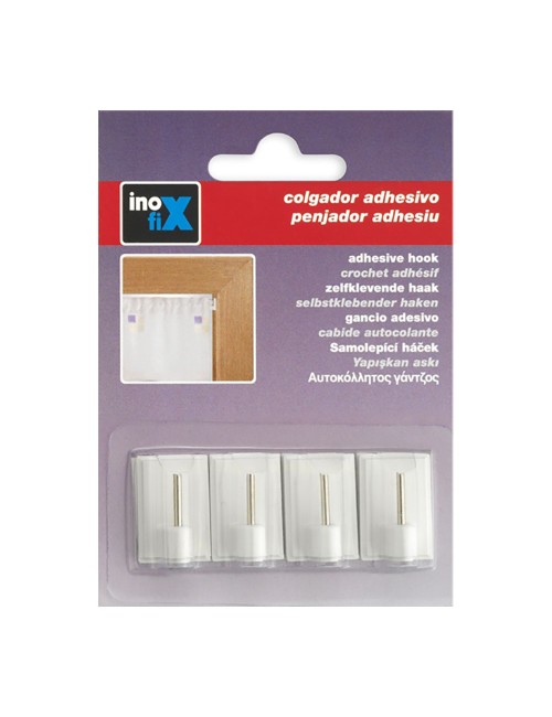 Colgador adhesivo visillos blanco 2042-2-000 (blister 4 unid.) inofix