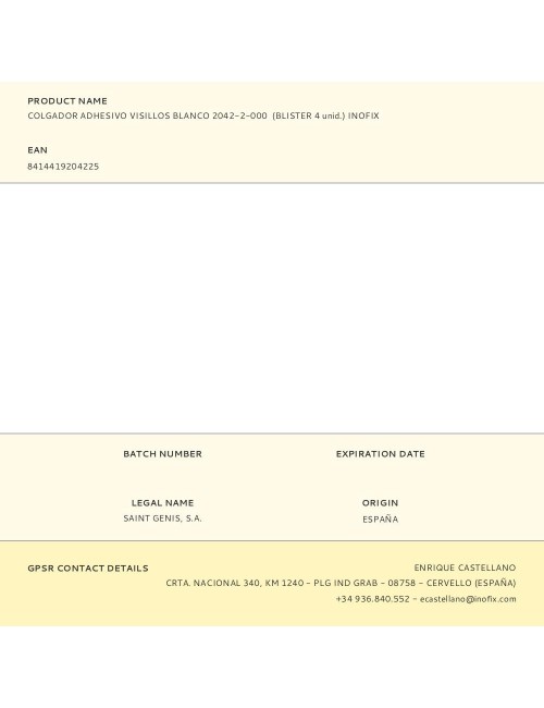 Colgador adhesivo visillos blanco 2042-2-000 (blister 4 unid.) inofix