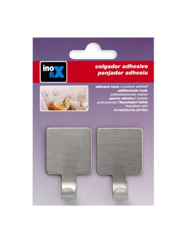 Colgador adhesivo gancho acero 2077-1-000 (blister 2 unid.) inofix
