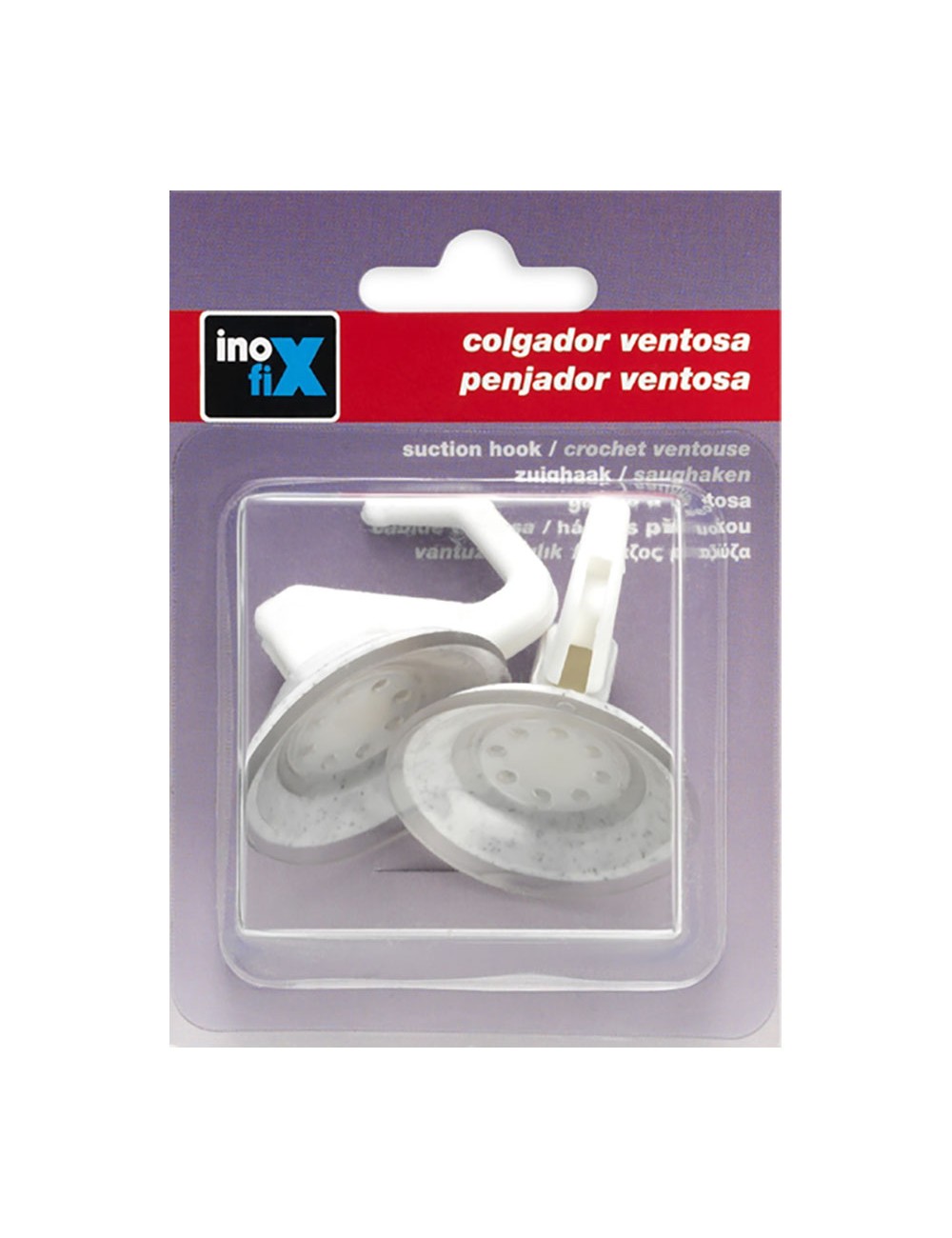 Colgador ventosa ø42mm articulado blanco 1208-2-000 (blister 2 unid.) inofix