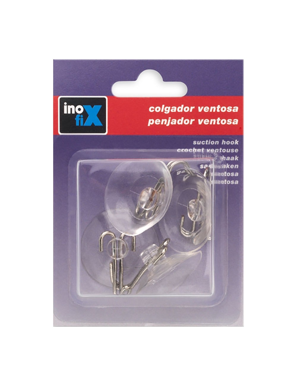 Colgador ventosa ø35mm cromado 1217-1-000 (blister 4 unid.) inofix