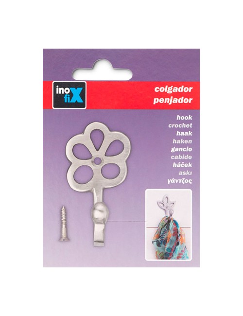 Colgador de laton modelo flor niquel (blister)