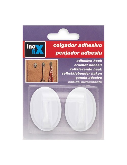 Colgador adhesivo redondo blanco 2063-3-000 (blister 2 unid.) inofix