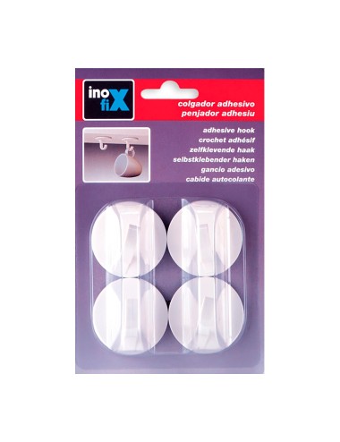 Colgador gancho adhesivo blanco 2179-2-000 (blister 4 unid.) inofix