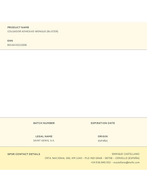 Colgador adhesivo wengue (blister)