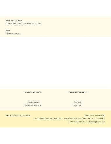 Colgador adhesivo haya (blister)