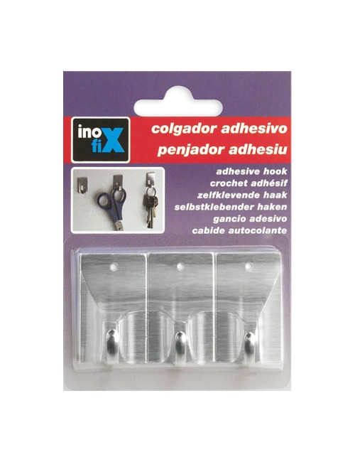 Colgador adhesivo acero 2018-1-001 (blister 3 unid.) inofix
