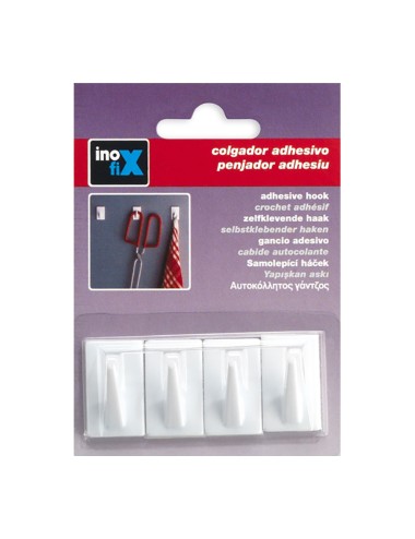 Colgador adhesivo clasico blanco 2075-2-000 (blister 4 unid.) inofix