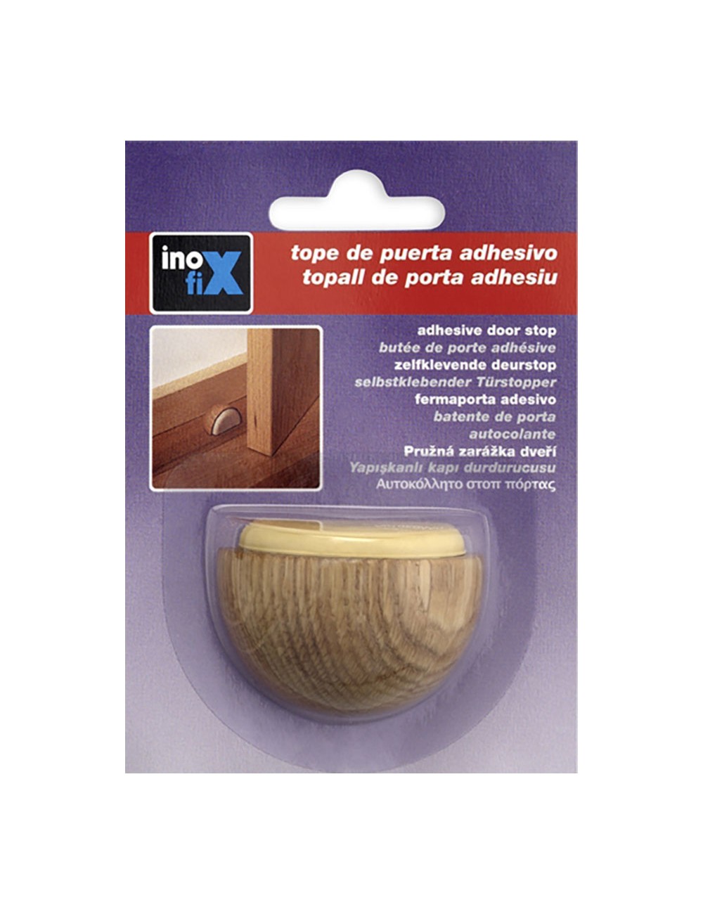 Tope madera adhesivo roble (blister) inofix