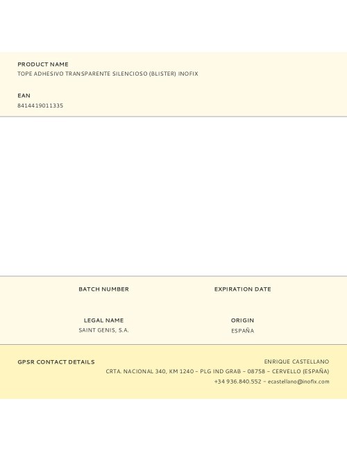Tope adhesivo transparente silencioso (blister) inofix
