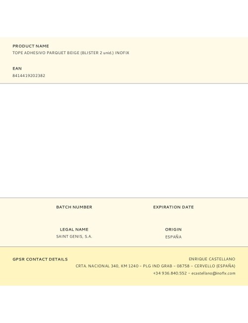 Tope adhesivo parquet beige (blister 2 unid.) inofix