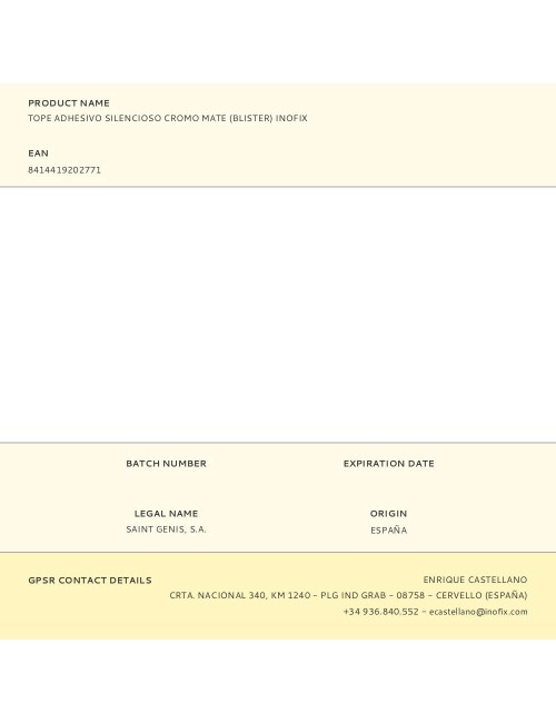 Tope adhesivo silencioso cromo mate (blister) inofix