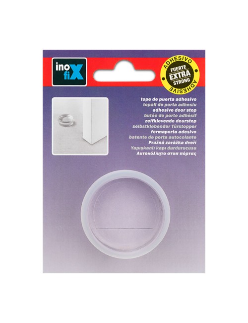 Tope adhesivo cilindrio transparente extra fuerte (blister) inofix