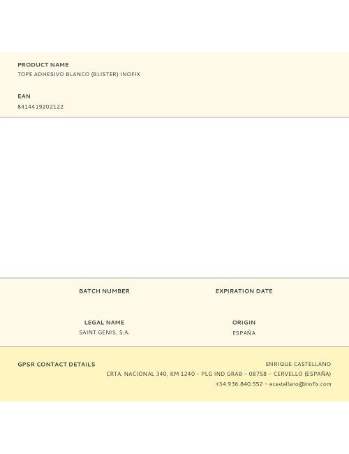 Tope adhesivo blanco (blister) inofix