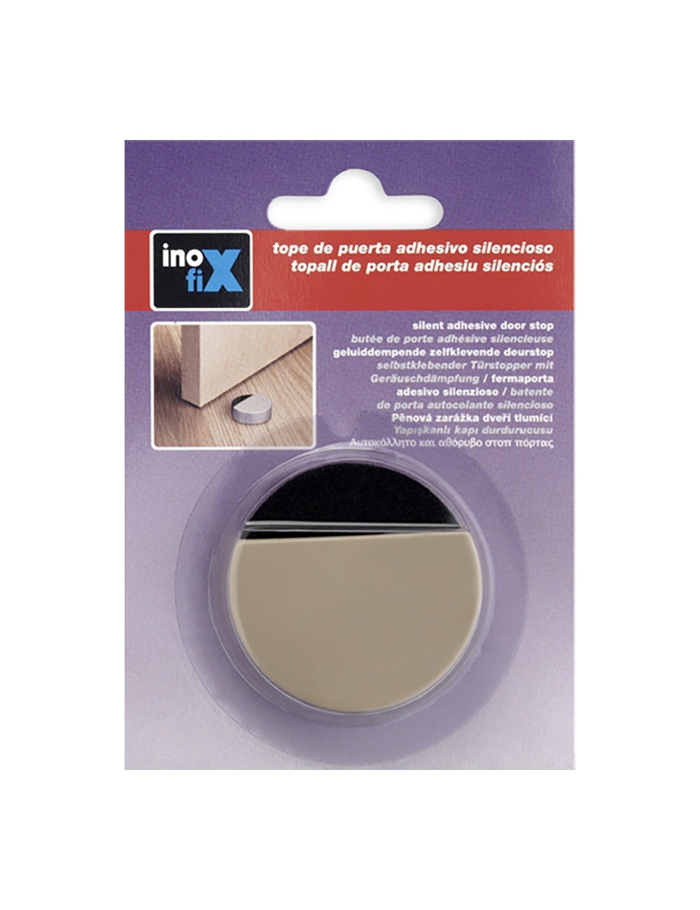 Tope adhesivo silencioso beige (blister) inofix