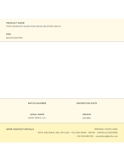 Tope adhesivo silencioso beige (blister) inofix