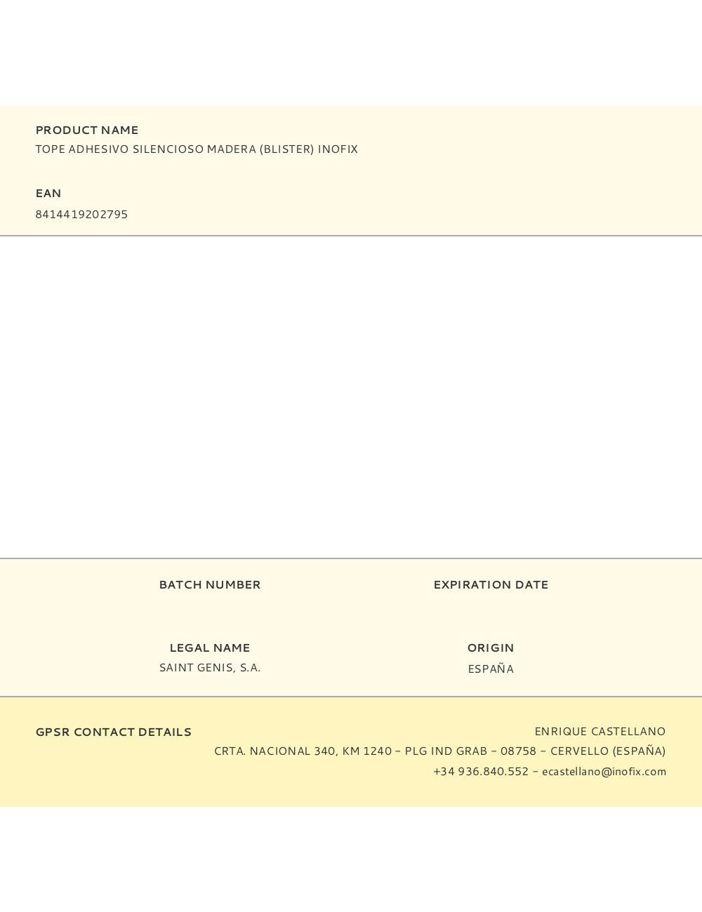 Tope adhesivo silencioso madera (blister) inofix