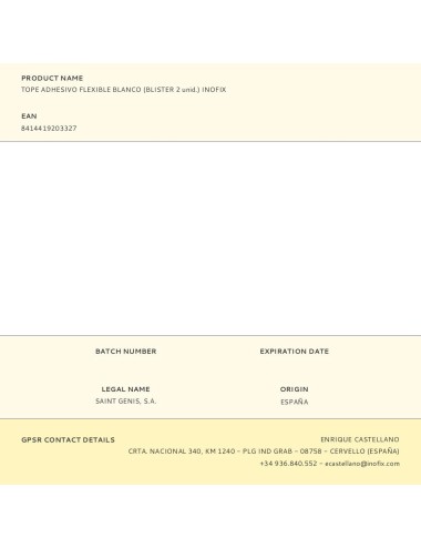 Tope adhesivo flexible blanco (blister 2 unid.) inofix
