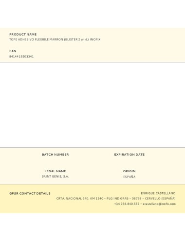 Tope adhesivo flexible marron (blister 2 unid.) inofix