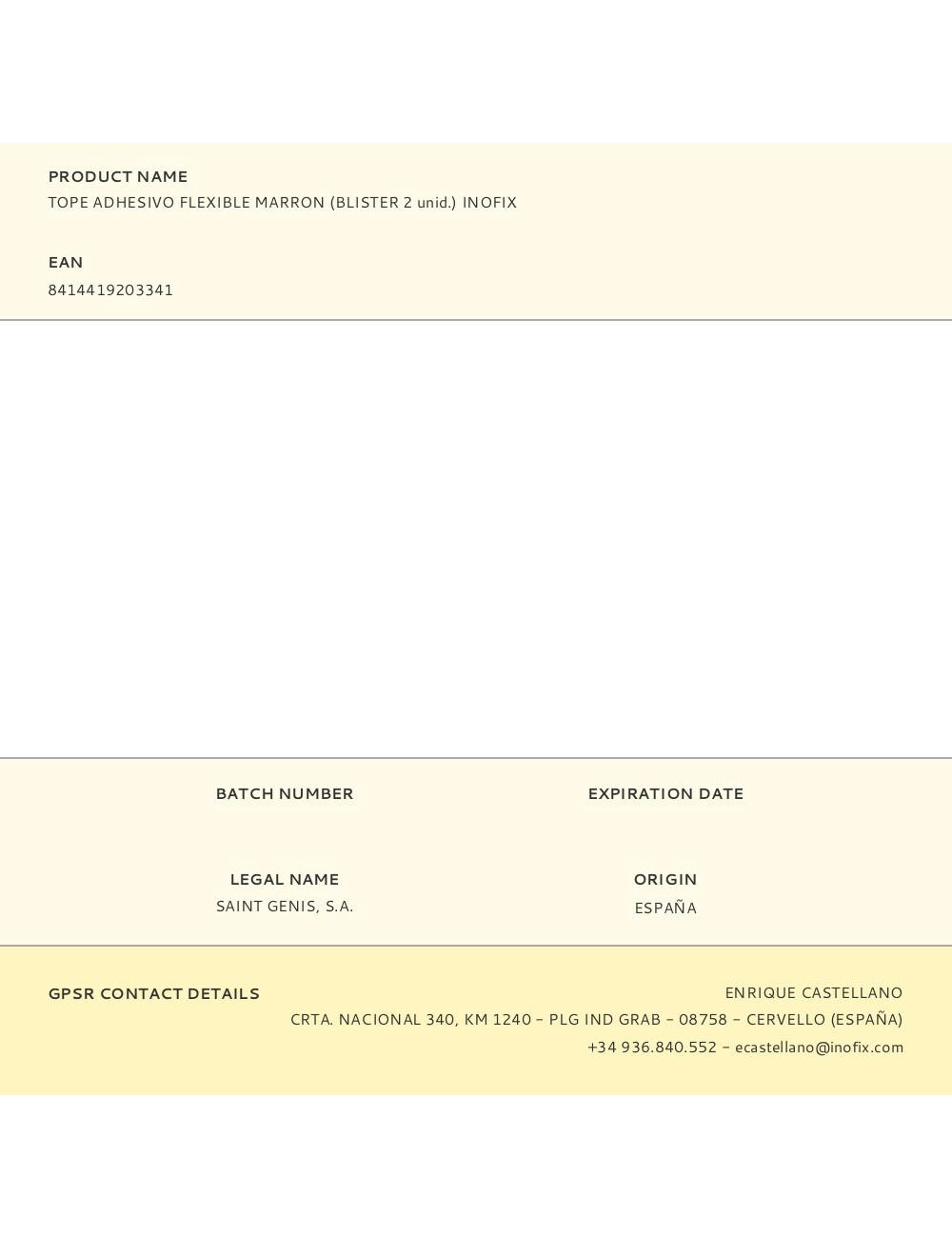 Tope adhesivo flexible marron (blister 2 unid.) inofix