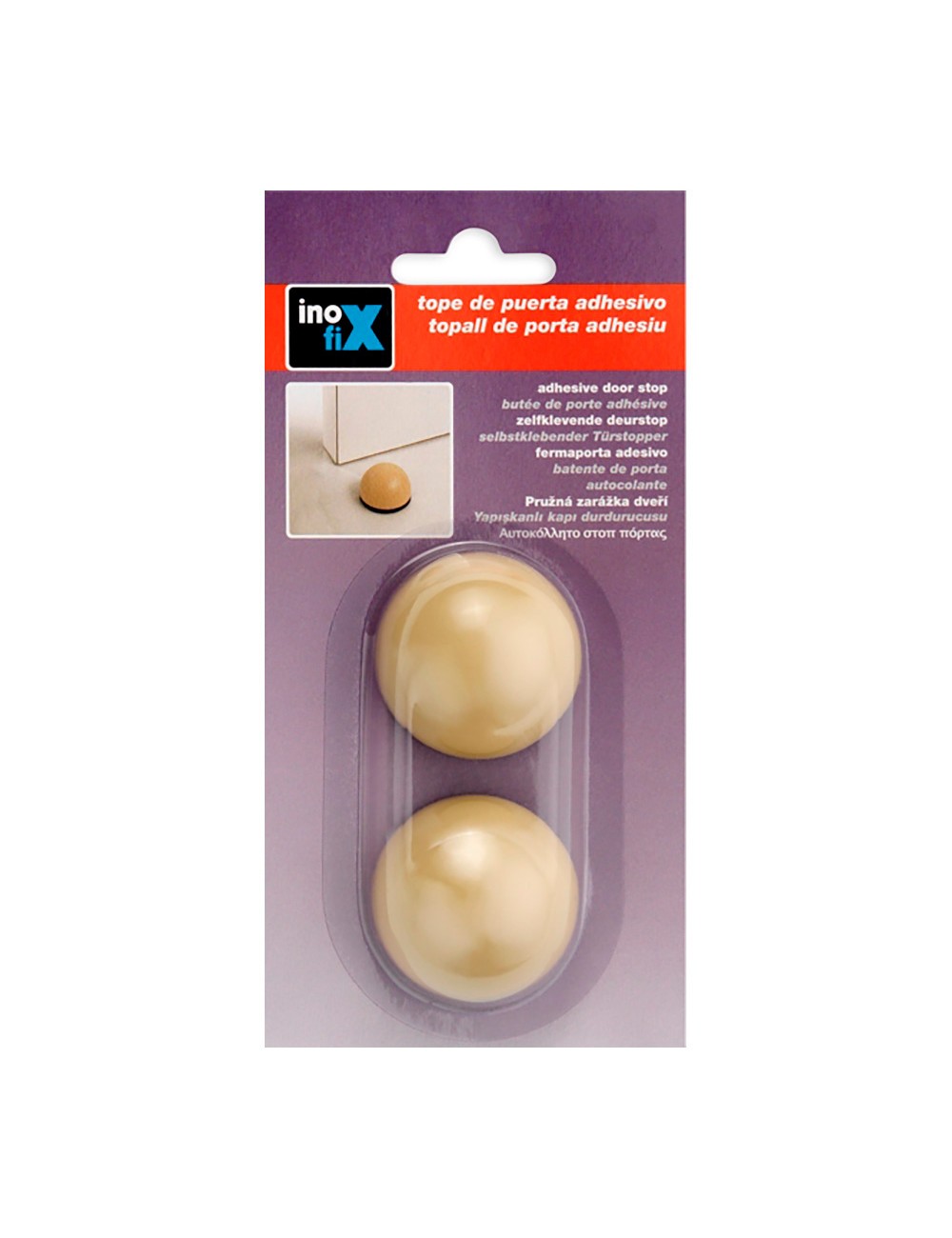 Tope adhesivo flexible beige (blister 2 unid.) inofix