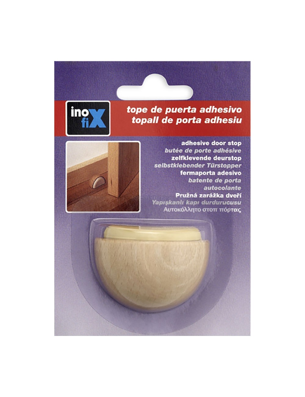 Tope madera adhesivo haya (blister) inofix