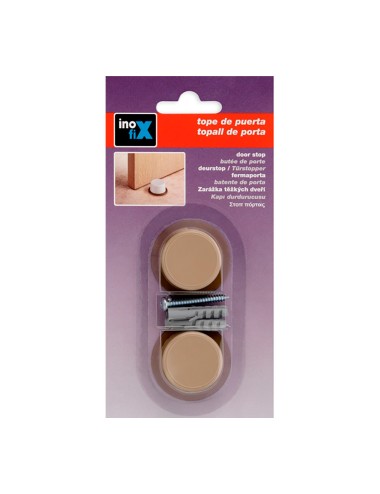 Tope de puerta con tornillo beige (blister 2 unid.) inofix