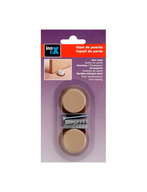 Tope de puerta con tornillo beige (blister 2 unid.) inofix
