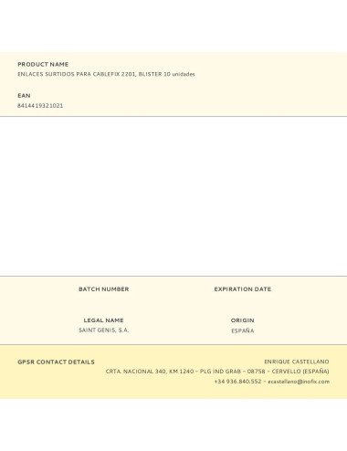 Enlaces surtidos para cablefix 2201, blister 10 unidades