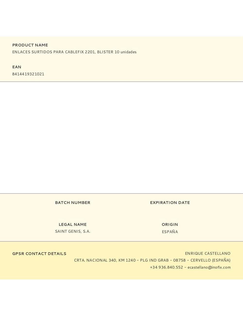 Enlaces surtidos para cablefix 2201, blister 10 unidades