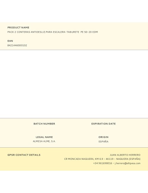 Pack 2 conteras antidesliz.para escalera-taburete pe 50-20 edm