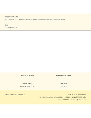 Pack 2 conteras antideslizantes para escalera-taburete pe 40-20 edm