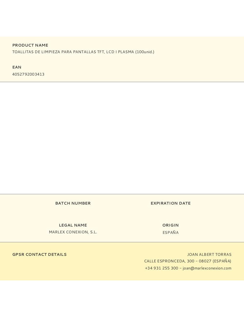 Toallitas de limpieza para pantallas tft, lcd i plasma (100unid.)